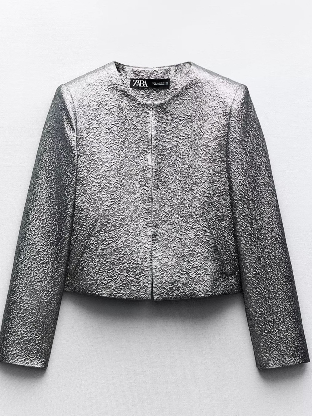 Zara silver skirt & blazer set